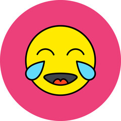 Laughing Multicolor Circle Filled Line Icon