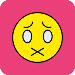 Muted Multicolor Round Corner Filled Line Icon