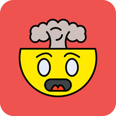 Mind Blown Multicolor Round Corner Filled Line Icon