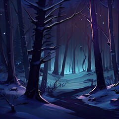 dark winter forest