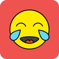 Laughing Multicolor Round Corner Filled Line Icon