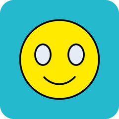 Smiles Multicolor Round Corner Filled Line Icon