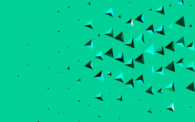 Dark Green vector backdrop with lines, triangles.
