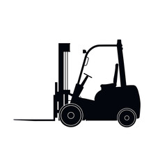 Ikon of a new industrial loader isolated on a white background. Storage equipment.