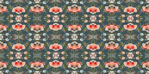 Wildflower rustic damask seamless border. Geometric antique floral for vintage decorative edging. Cottagecore fashion repeat ribbon.