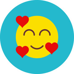 Loved Multicolor Circle Flat Icon