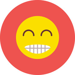 Grinning Multicolor Circle Flat Icon