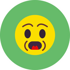 Yelling Multicolor Circle Flat Icon