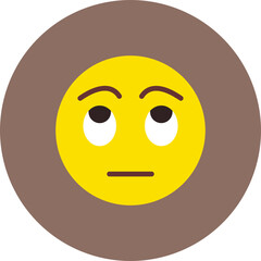 Rolling Eyes Multicolor Circle Flat Icon