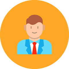 Groom Multicolor Circle Flat Icon