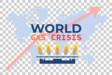 World gas crisis. fuel energy crisis sanctions. Vector illustration concept