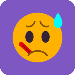 Fever Multicolor Round Corner Flat Icon