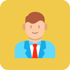 Groom Multicolor Round Corner Flat Icon