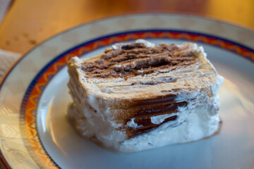 Comtessa or Vienetta ice tart on plate