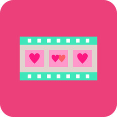 Wedding Video Multicolor Round Corner Flat Icon