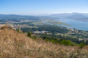 Fototapeta premium Santa Tecla Hill Settlement in A Guarda city..Mouth of the river Miño on the border with Portugal.