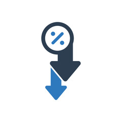 Percentage Down Icon - Discount Icon