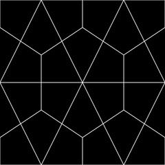 Seamless mosaic pattern. Triangles, kites, hexagons, rhombuses ornament. Grid background. Ethnic motif. Geometric grate wallpaper. Parquet backdrop. Digital paper, web design, textile print. Vector.