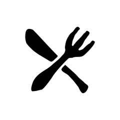 Fork and Knife simple icon vector design, Restaurant Icon. Black cutlery pictogram isolated on white background