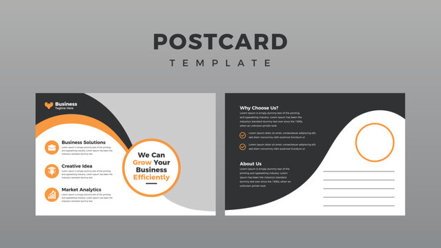 Business Postcard design template. Postcard real estate, flyer template, brochure, business postcard, postcard template, post card, postcard layout