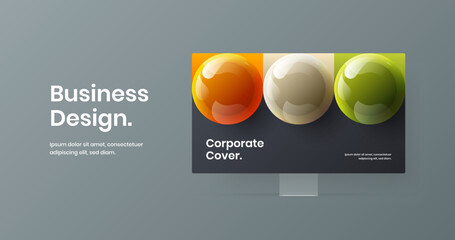 Abstract monitor mockup landing page template. Modern web banner design vector illustration.