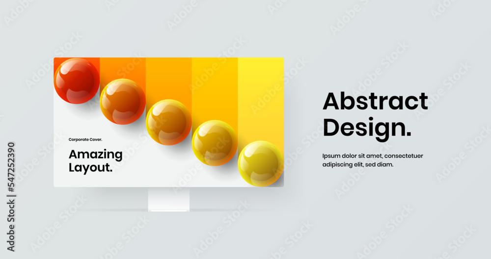 Wall mural clean landing page design vector layout. modern computer display mockup website template.