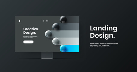 Modern desktop mockup web banner layout. Simple site vector design template.