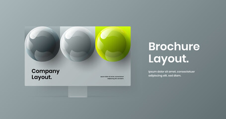 Modern computer monitor mockup site illustration. Simple website screen design vector template.