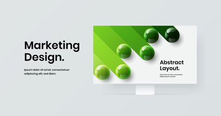 Minimalistic display mockup presentation illustration. Premium banner vector design concept.