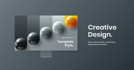 Creative computer display mockup presentation concept. Simple site screen vector design illustration.