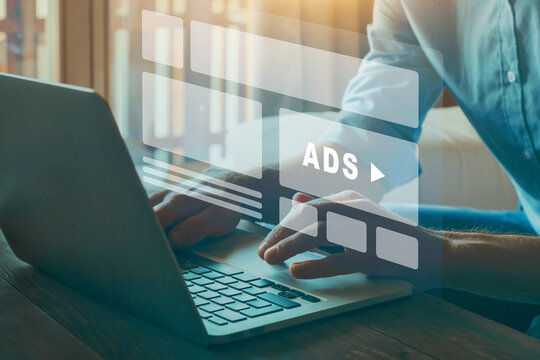 Online Advertising concept, ad on internet, digital marketing