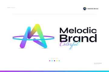 Modern and Colorful Letter M Logo Design with Blend Style. Suitable for Business and Technology Brand Identity