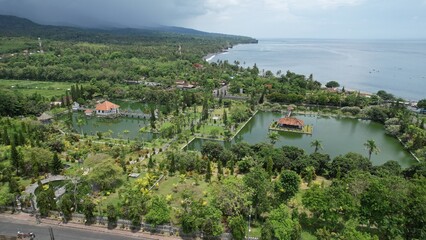 Fototapeta na wymiar Bali, Indonesia - November 15, 2022: The Water Garden of Tirta Gangga