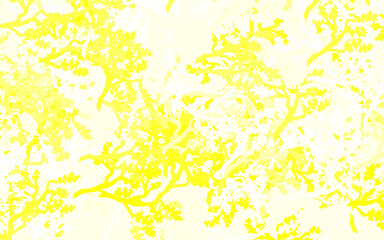 Light Yellow vector abstract design with leaves, branches.