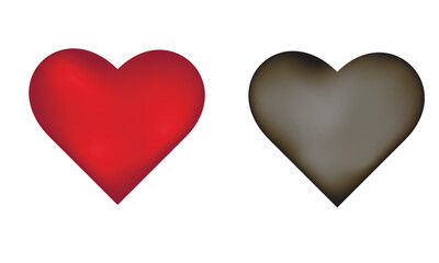 red and white hearts