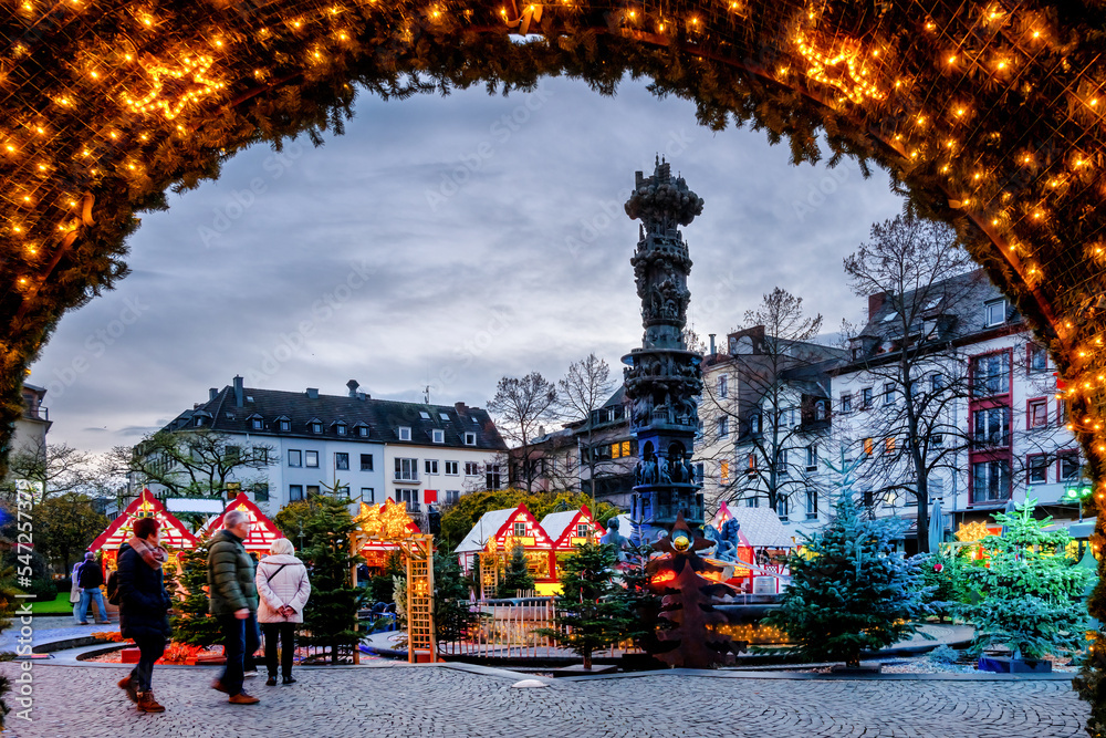 Wall mural Sternenmarkt (engl. Star market) in Koblenz, Germany. The Star market is a historic Christmas market in the old town of Koblenz