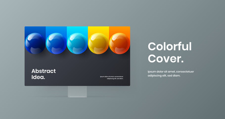 Clean site design vector concept. Minimalistic display mockup web banner template.