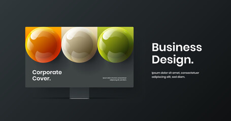 Abstract website screen design vector concept. Amazing desktop mockup web banner illustration.