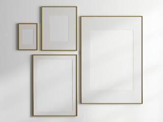 gallery wall mockup, blank photo frame on white background, frame mockup, 3d render