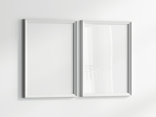 gallery wall mockup, blank photo frame on white background, frame mockup, 3d render