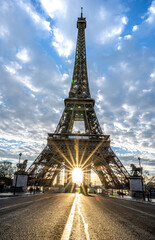 Eiffel tower at sunrise 