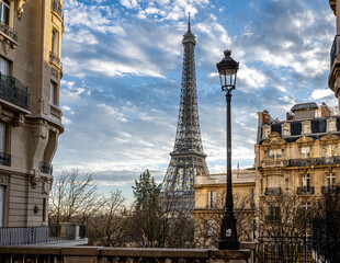 Fototapeta na wymiar Eiffel tower and old buildings 