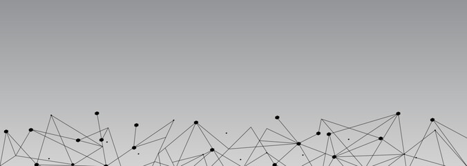 Black network. Abstract connection on gray background. Network technology background with dots and lines for desktop. Ai background. Modern abstract concept. Line background, network technology vector