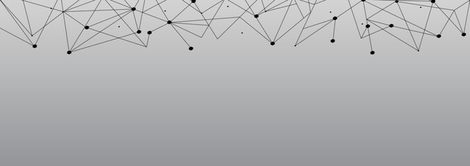 Black network. Abstract connection on gray background. Network technology background with dots and lines for desktop. Ai background. Modern abstract concept. Line background, network technology vector