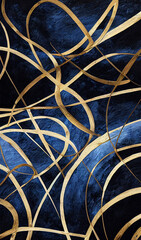 Blue and black canvas print. Modern art. Designed using generative ai.