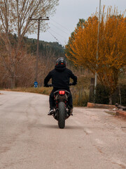 Motorcycle rider ktm duke 250