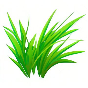Grass leaves 2d illustrated icon. Cartoon illustration of grass leaves 2d illustrated icon for any web