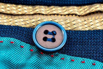 Buttons on the pocket of a man's jacket. Button close-up. Pocket