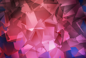 Fototapeta premium Light Pink, Red vector shining triangular background.