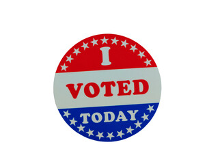 Single vote sticker on transparent background for United States election to illustrate voter rights  - 547265522